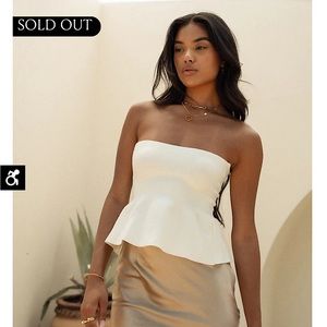 NWT BOHME BRIDGET PEPLUM TUBE TOP , size medium, sweater